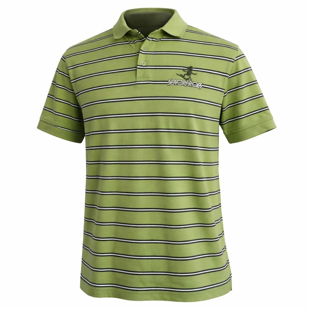 Senior Frogs Striped Polo Green Mens